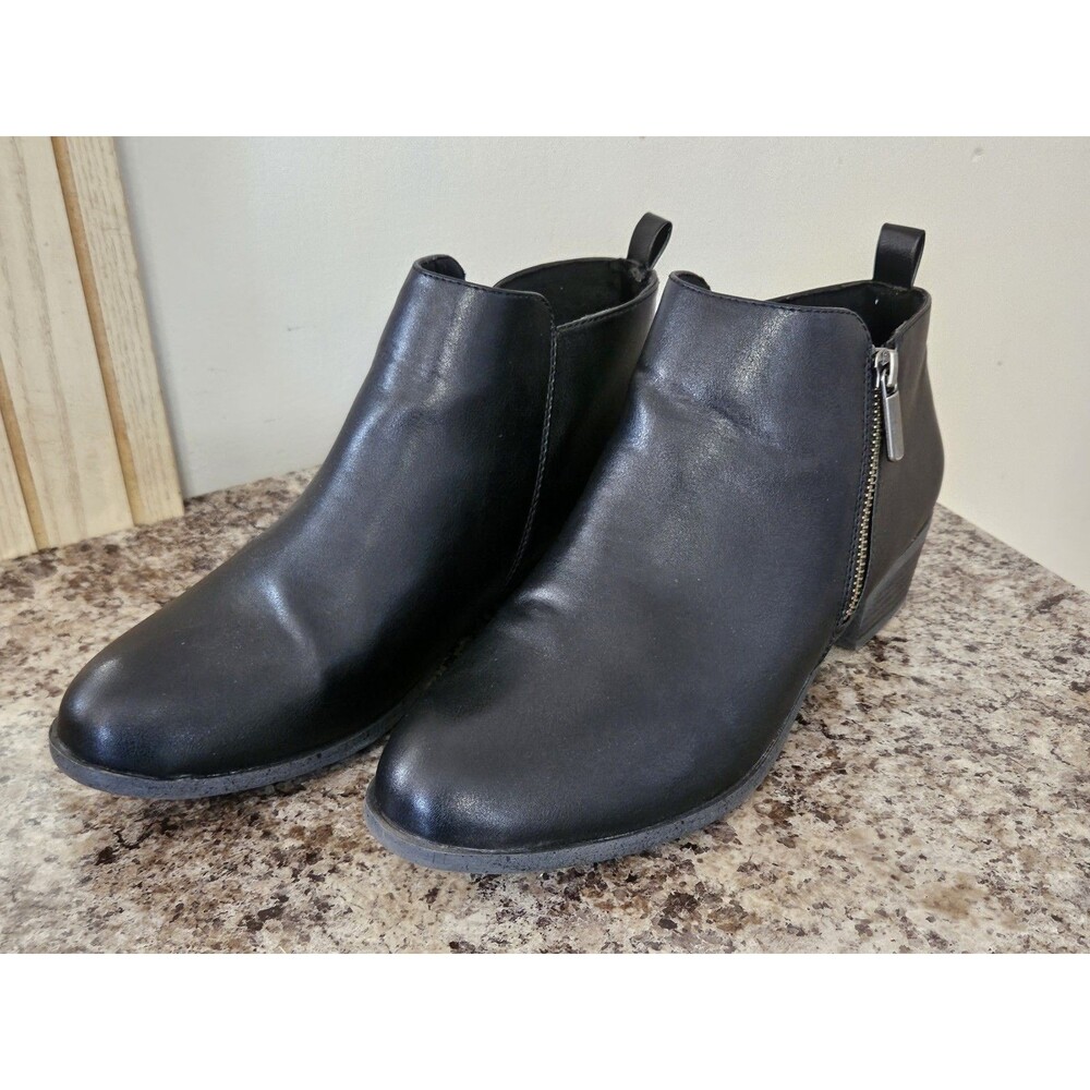 Sonoma Goods For Life Millo Black Ankle Boots Zip-up Women’s Size 9 EUC